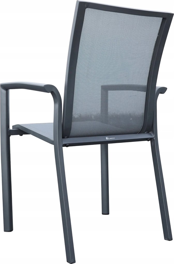 Krzesło ogrodowe aluminiowe beżowe 56x65x88 cm komfortowe wytrzymałe