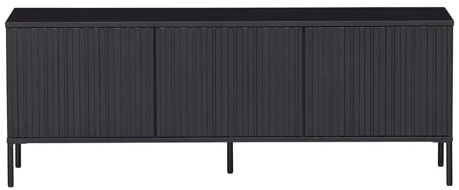 Czarna szafka pod TV z litego drewna sosnowego 150x56x44 cm Gravure – WOOOD
