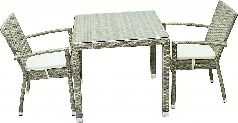 Zestaw rattanowy ogrodowy NAPOLI I. 1+2 (szaro-beżowy)