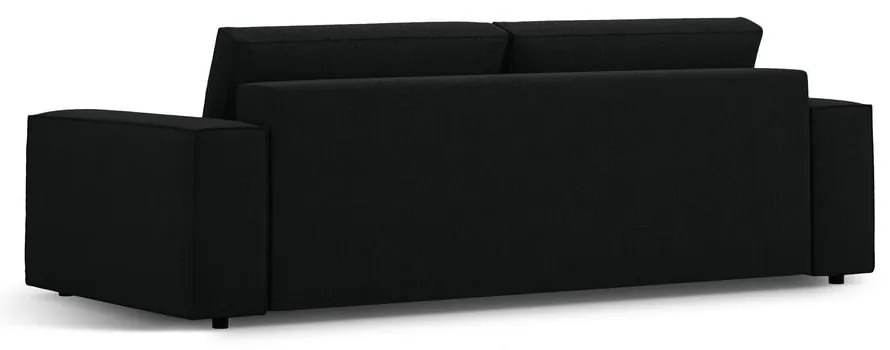 Czarna rozkładana sofa z materiału bouclé 247 cm Jodie – Micadoni Home