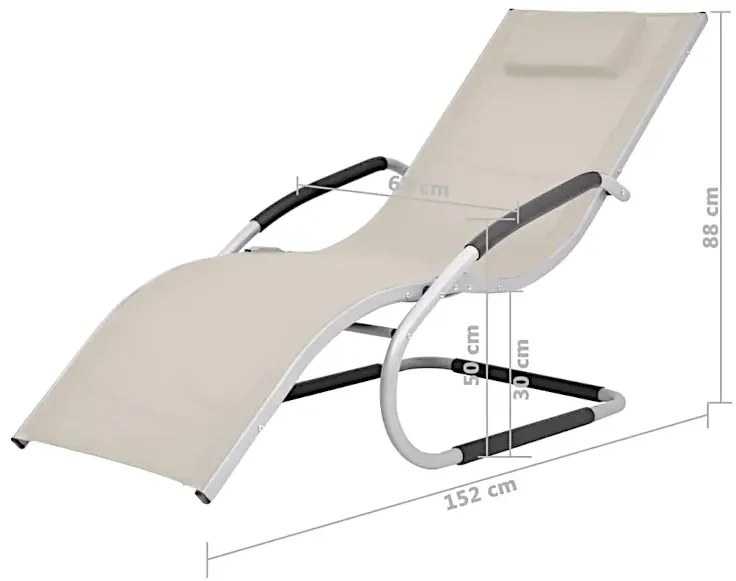 Kremowy nowoczesny leżak ogrodowy S2-A05