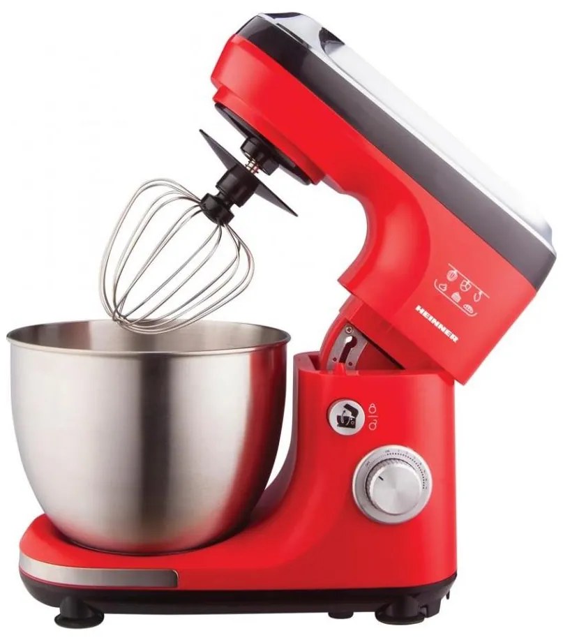 Heinner HPM-600RD - Robot kuchenny z miską ze stali nierdzewnej 600W/230V czerwony