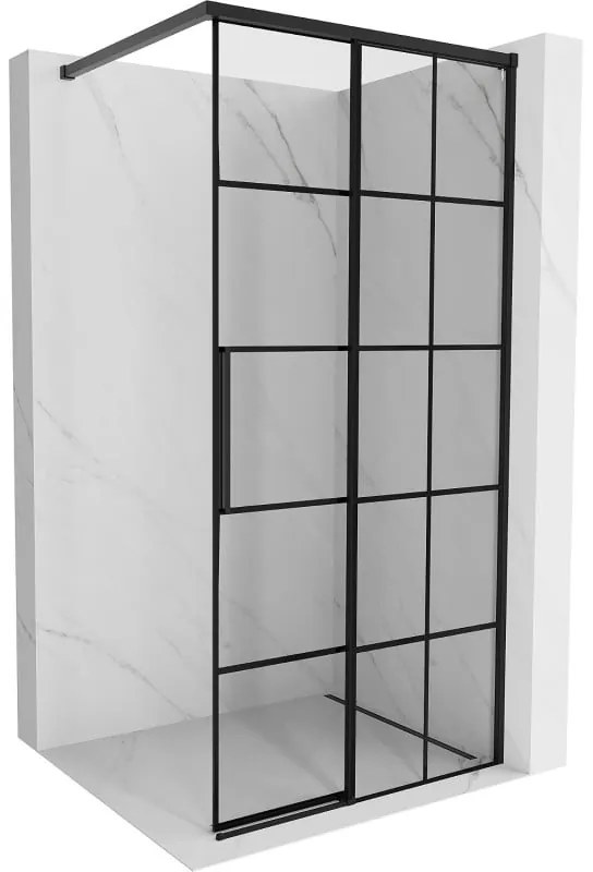 Mexen Rox ścianka prysznicowa Walk-in prawa 70 x 200 cm, czarna kratka 8 mm, czarna - 8C2-070-003-70-77-P