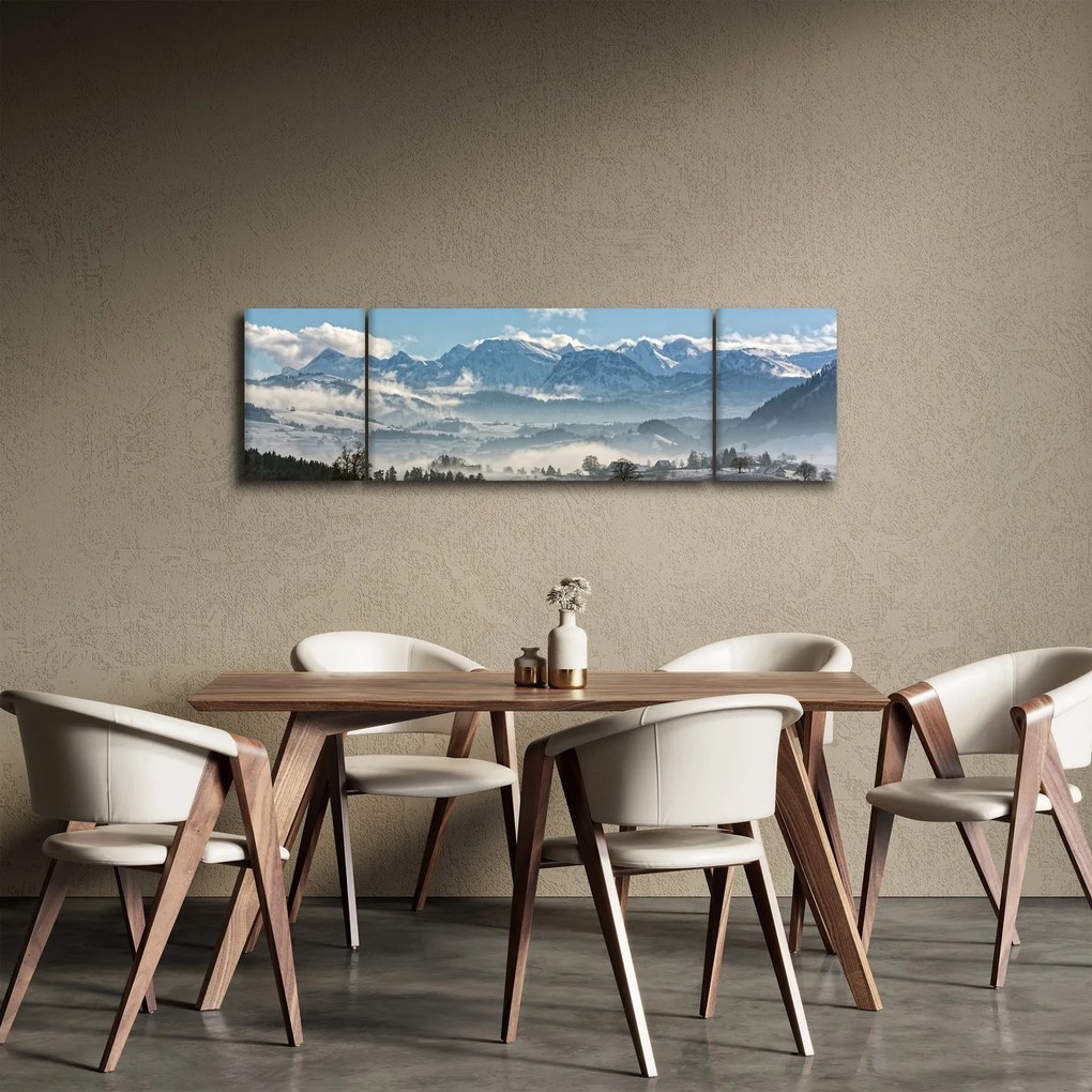 Obraz ośnieżonych gór (170x50 cm)