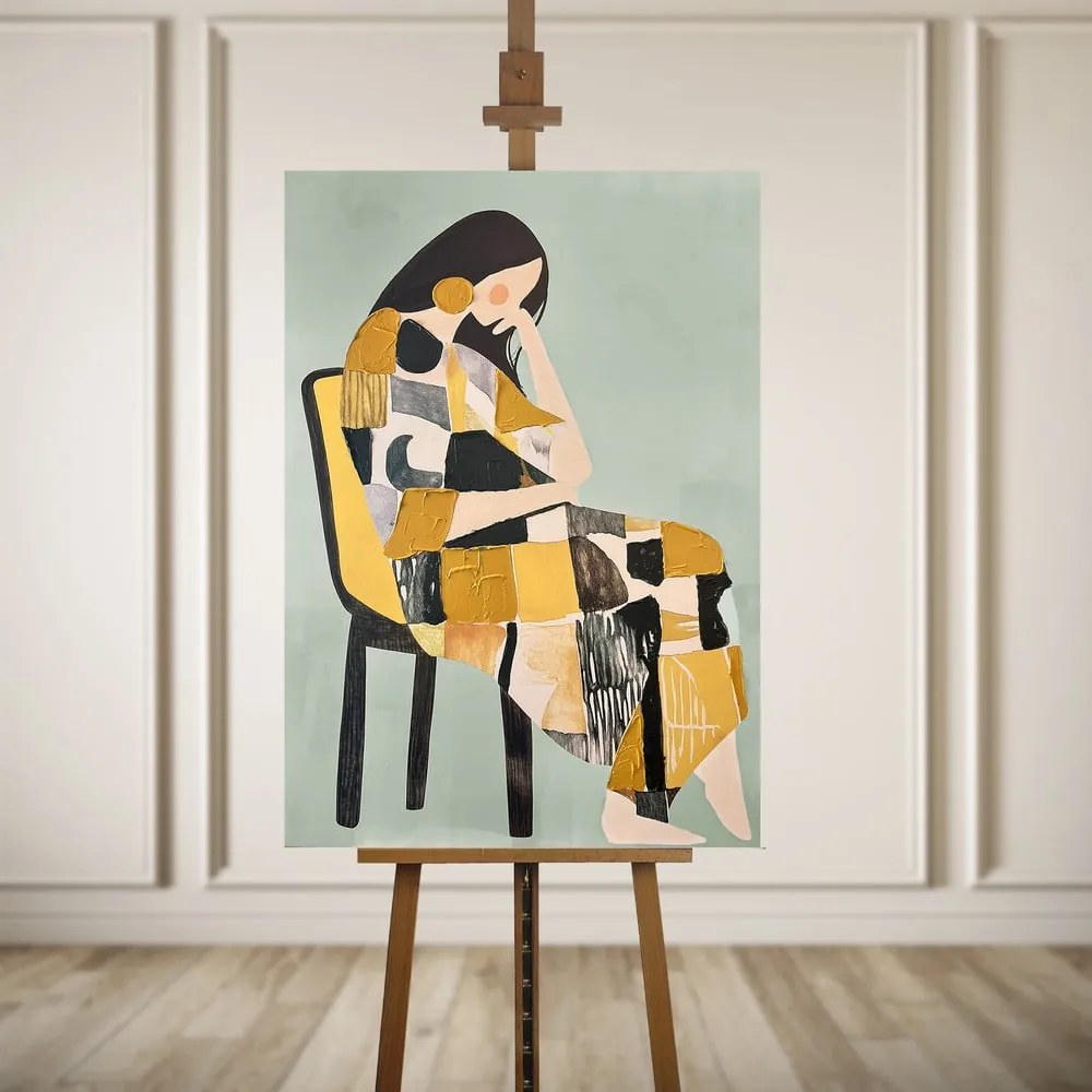 Obraz z ręcznie malowanymi elementami 70x100 cm Penelope – Styler