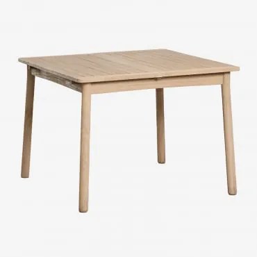 Stół Ogrodowy 100-160x100 Cm Rozkładany Z Drewna Akacjowego Karvia Jasny Akacjowy Brąz - Sklum