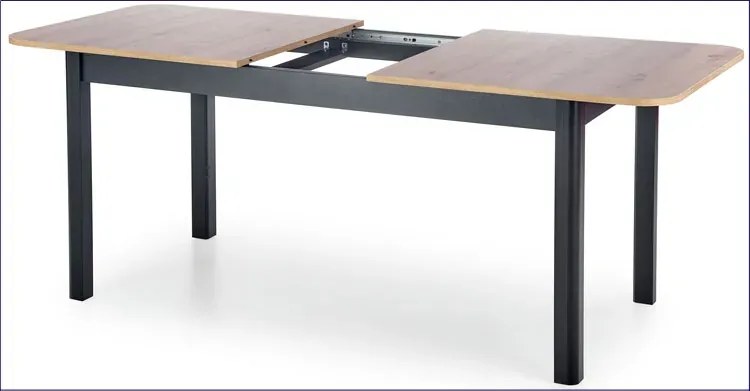 Nowoczesny prostokątny rozkładany stół dąb artisan + czarny - Swerik