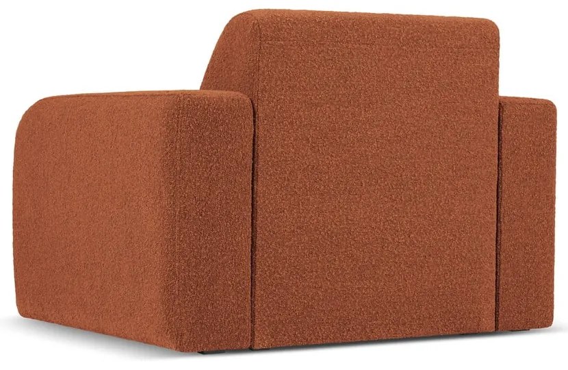 Brązowy fotel z materiału bouclé Molino – Micadoni Home
