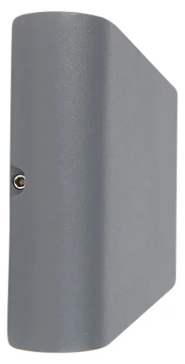 Zewnetrzna Zestaw 2 lamp ściennych zewnętrznych ciemnoszary 17,5 cm z LED - Batt Nowoczesny Oswietlenie zewnetrzne