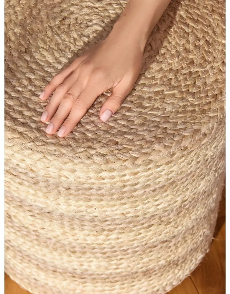 Puf w naturalnym kolorze Jutta Gold – Hanse Home