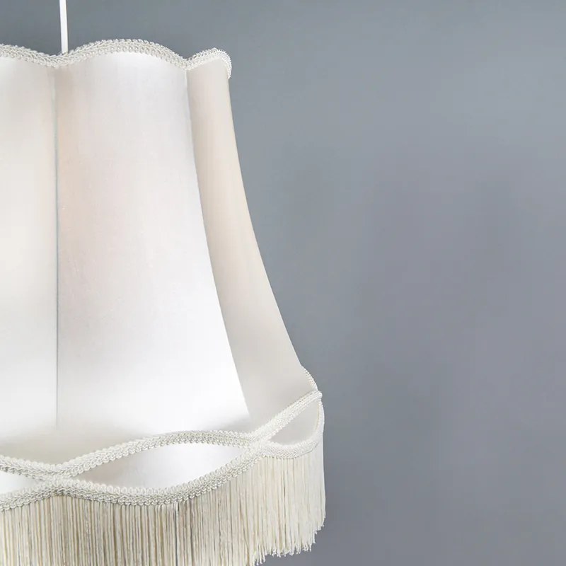 Wisząca lampa Retro kremowa 45 cm - Granny Retro Oswietlenie wewnetrzne