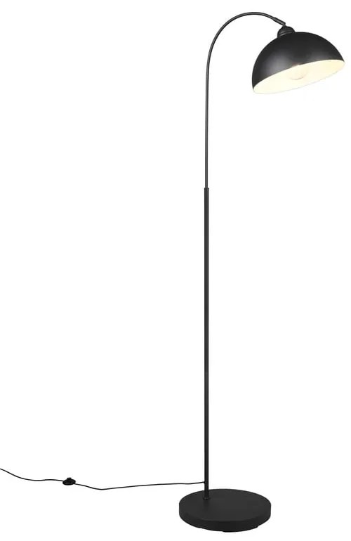 Czarna lampa stojąca z metalowym kloszem (wysokość 170 cm) Sierra – Trio