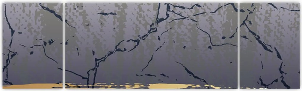 Obraz - Niebiesko-złota abstrakcja N⁰1 (170x50 cm)