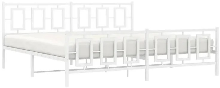 Białe metalowe loftowe łóżko małżeńskie 200x200 cm - Maneo