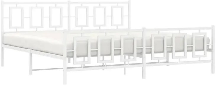 Białe metalowe loftowe łóżko małżeńskie 200x200 cm S0-D01