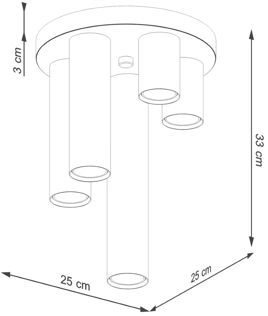Plafon LAGOS 5P czarny SOLLUX  LIGHTING