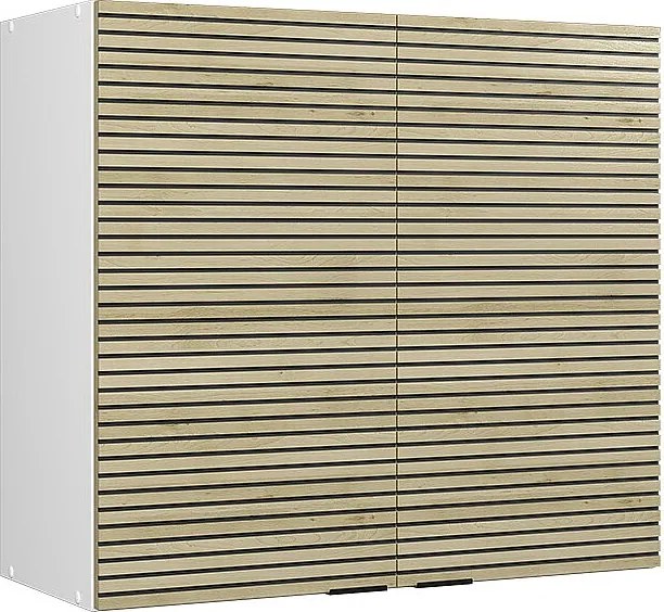 Szklana szafka kuchenna panel dębowy 80x34.1x72 fame-line