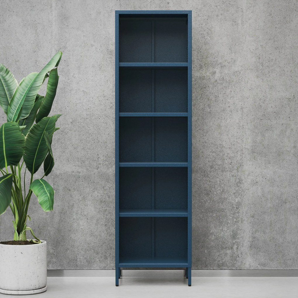 Regał na książki MARIO, 500 x 1800 x 350 mm, Modern: granatowy