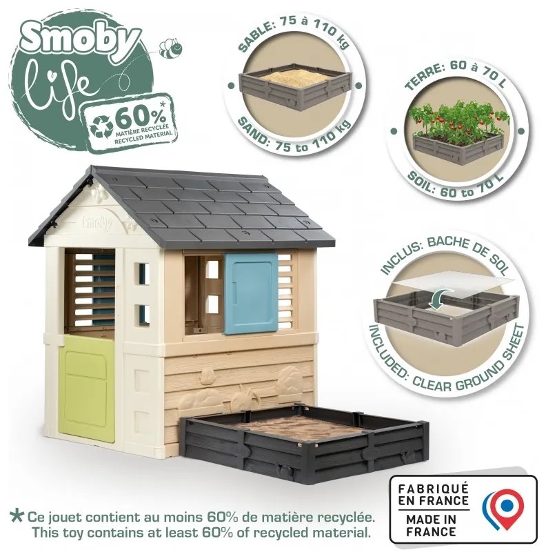 Smoby life domek ogrodowy z piaskownicą
