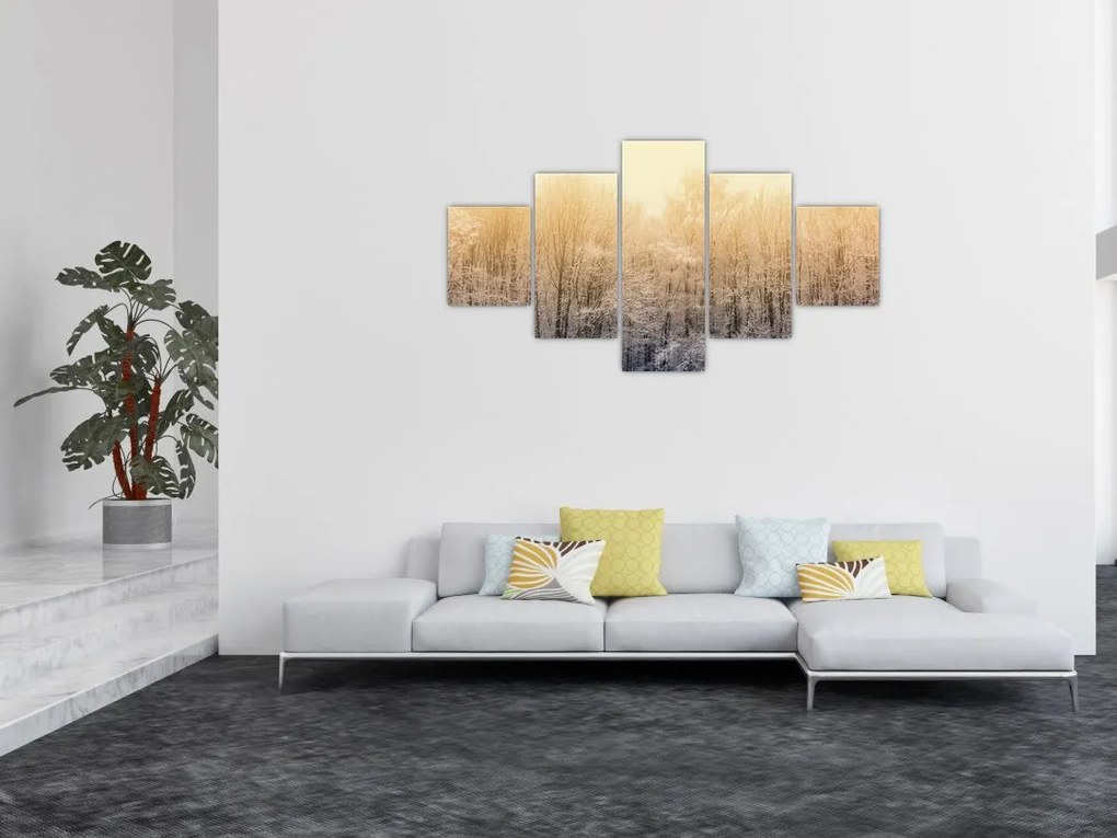 Obraz mroźnego lasu (125x70 cm)
