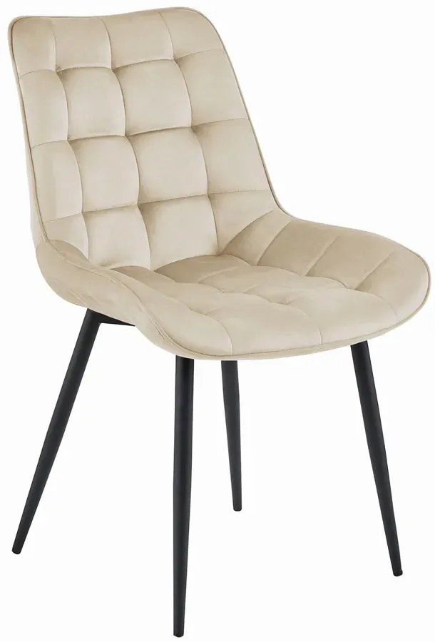 Metalowe beżowe pikowane krzesło Z5-P53