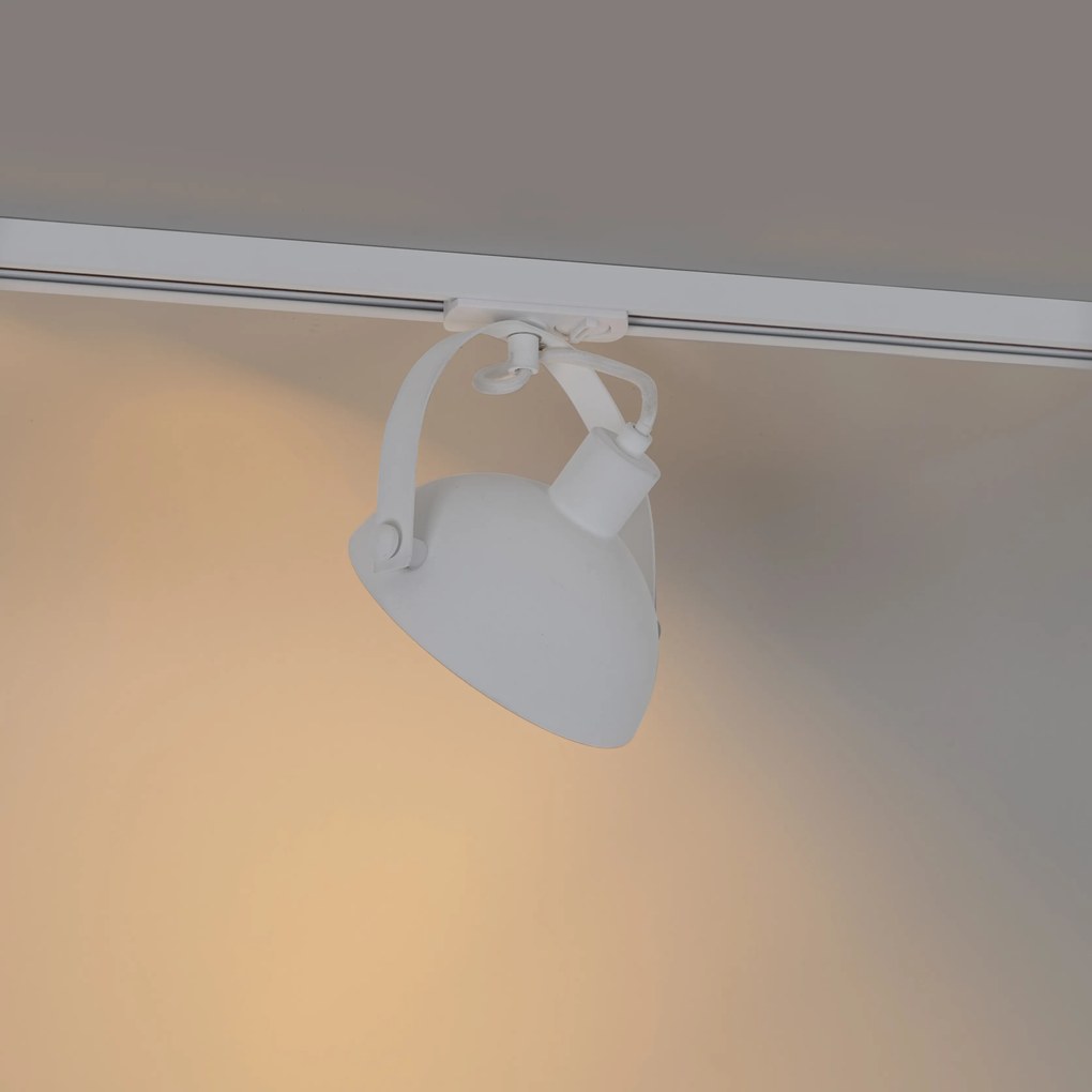 Industrialny reflektor szynowy biały z srebrnym wnętrzem - Magnax