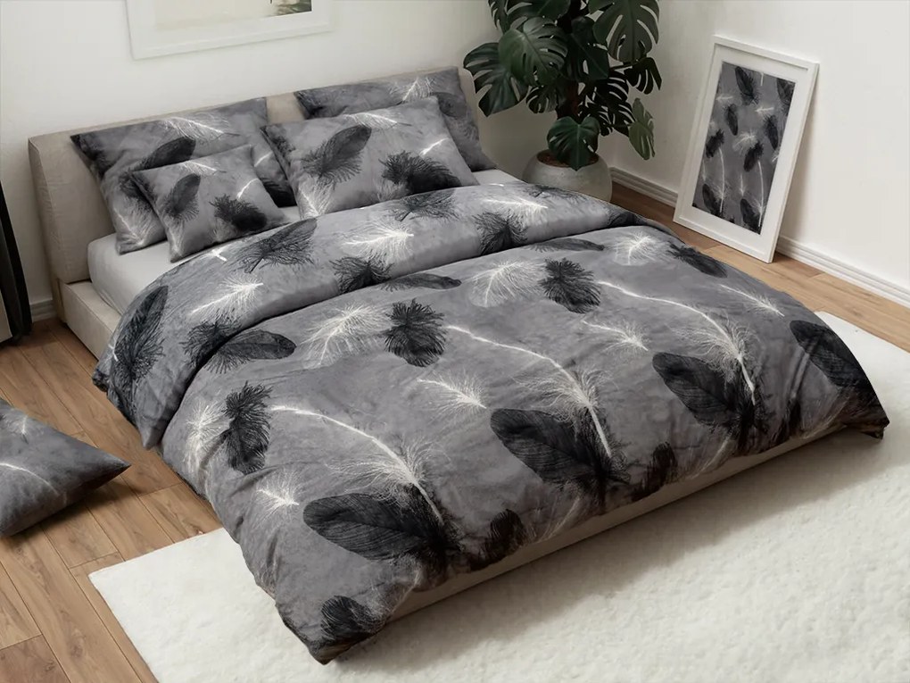 PrzytulneMieszkanie.pl PrzytulneMieszkanie.pl Pościel z mikropluszu VELSOFT szara Rozmiar pościeli: 70 x 90 cm | 140 x 200 cm