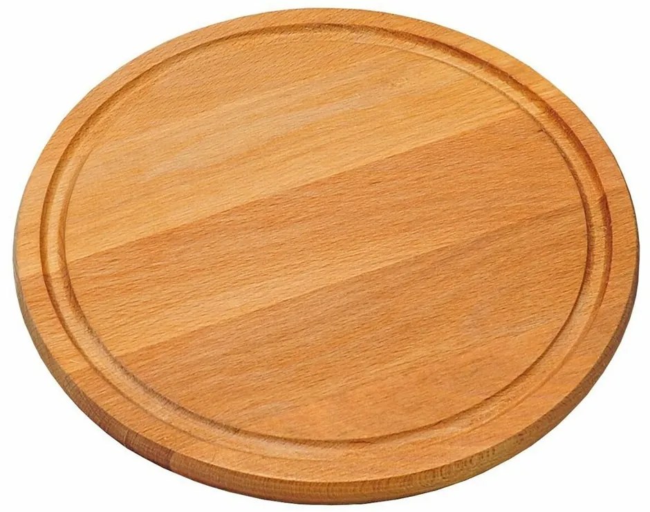 Kesper 85442 Deska do serwowania z drewnabukowego, średnica 25 cm