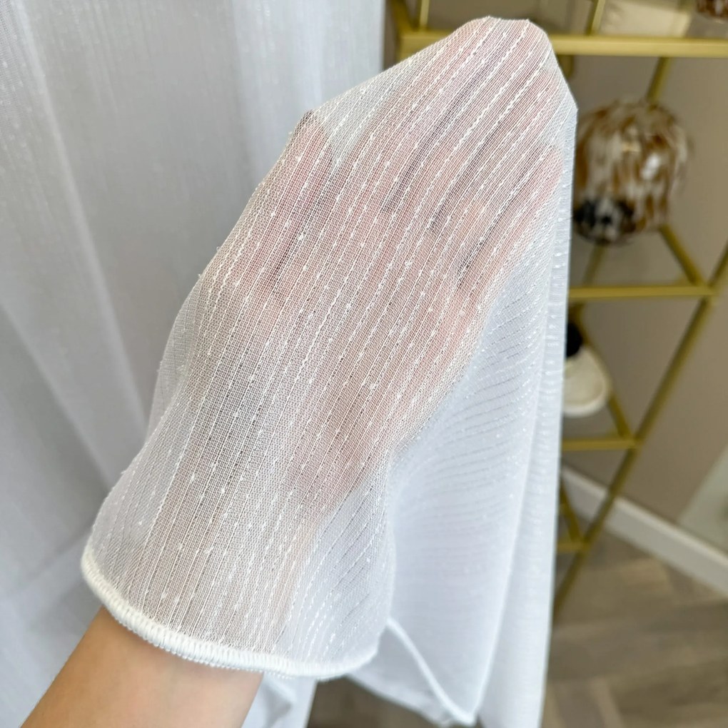 Firana połyskująca nakrapiana Prążek efektowna - wys. 300 cm z ołowianką