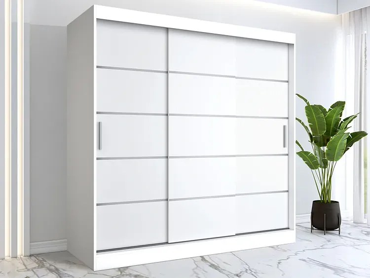 Szafa przesuwna biały mat 200 cm - Bohosa 6X