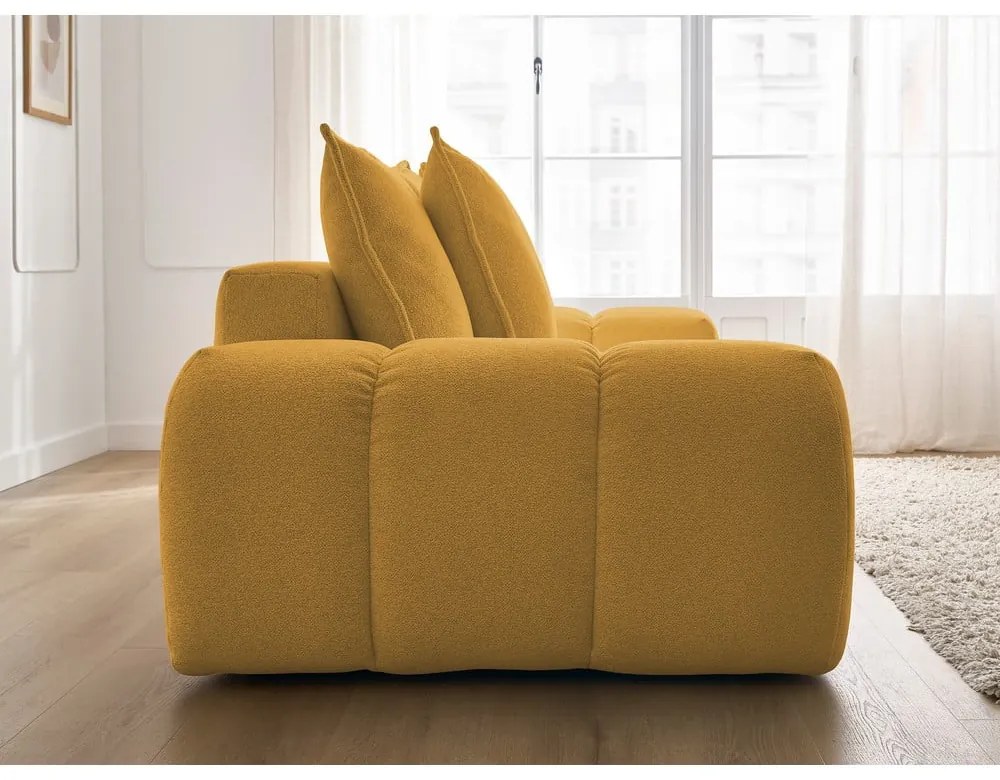 Musztardowa sofa z tkaniny szenilowej 278 cm Everest – Bobochic Paris