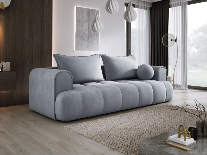 Sofa COCO z funkcja spania i pojemnikiem JASNY SZARY CLOUD 82