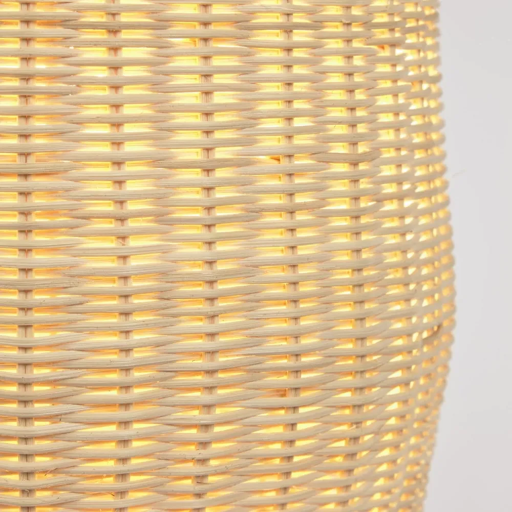 Naturalna rattanowa lampa stojąca z rattanowym kloszem (wysokość 120 cm) Kamaria – Kave Home