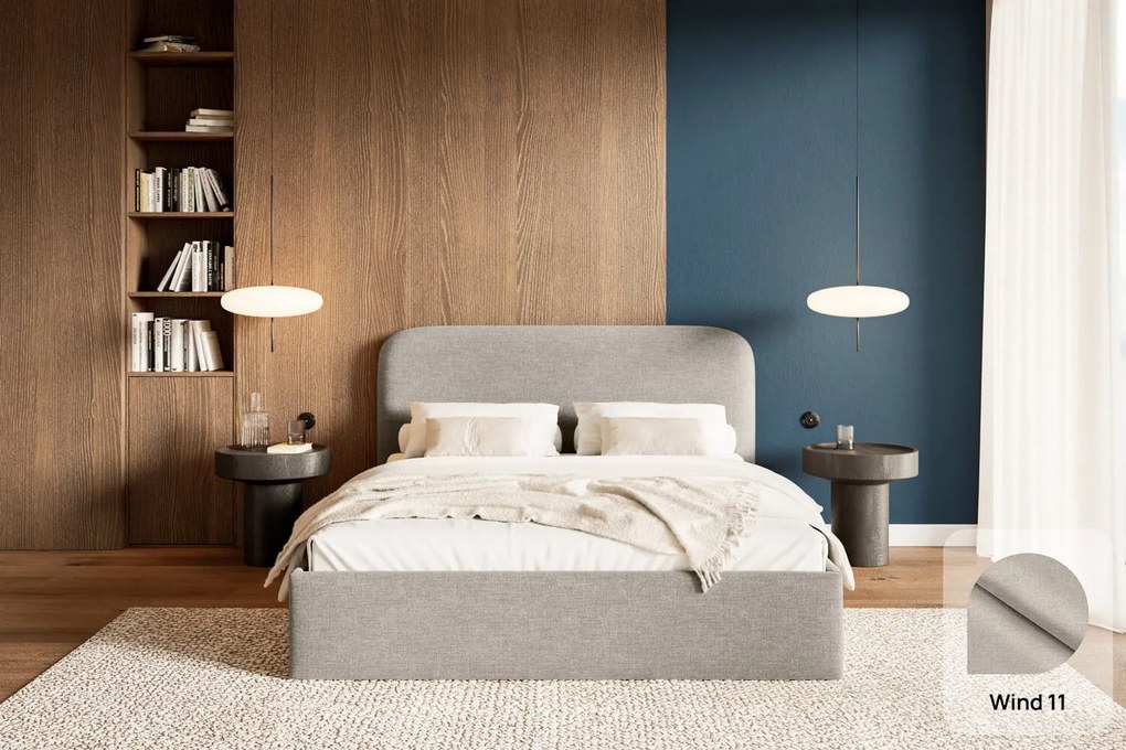 Łóżko Pure 160x200, tkanina WIND 11, stelaż metalowy