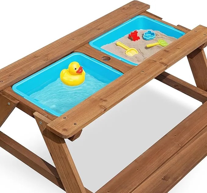 Dziecięca ławka ogrodowa z stolikiem do zabawy PLAYLAND 88x88x51 cm