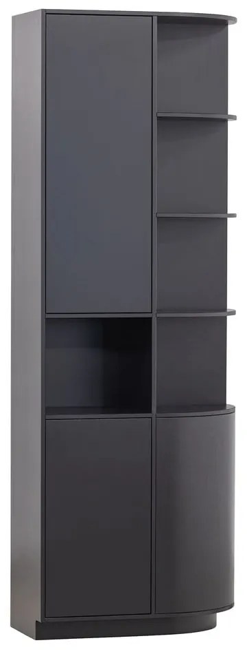 Czarny regał modułowy z litego drewna sosnowego 78x210 cm Finca – WOOOD