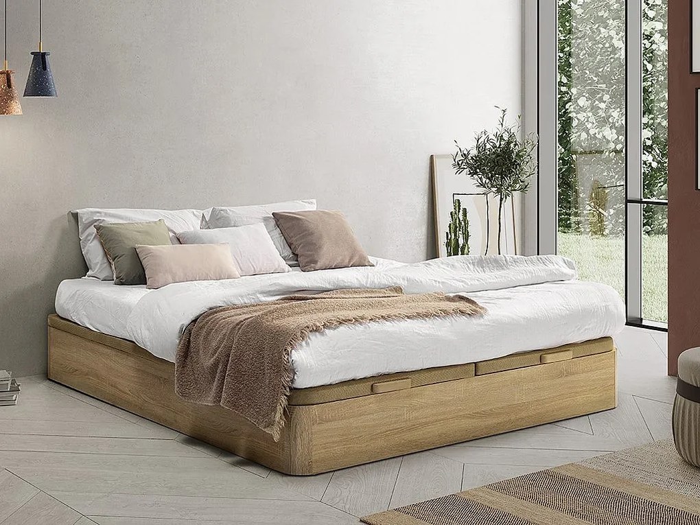 Stelaż ze skrzynią - 180x200 cm - Naturalny jasny - HESTIA marki YSMÉE