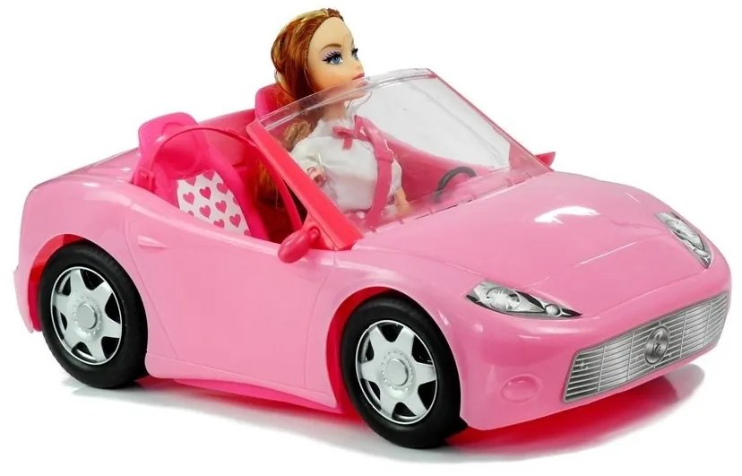 Lalka w podróży kabrioletem auto dla lalki