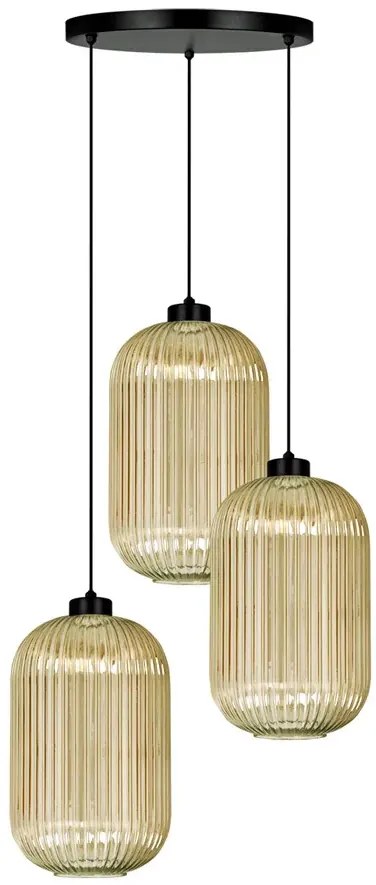 Lampa wisząca ze szklanymi kloszami beżowa D6-H60