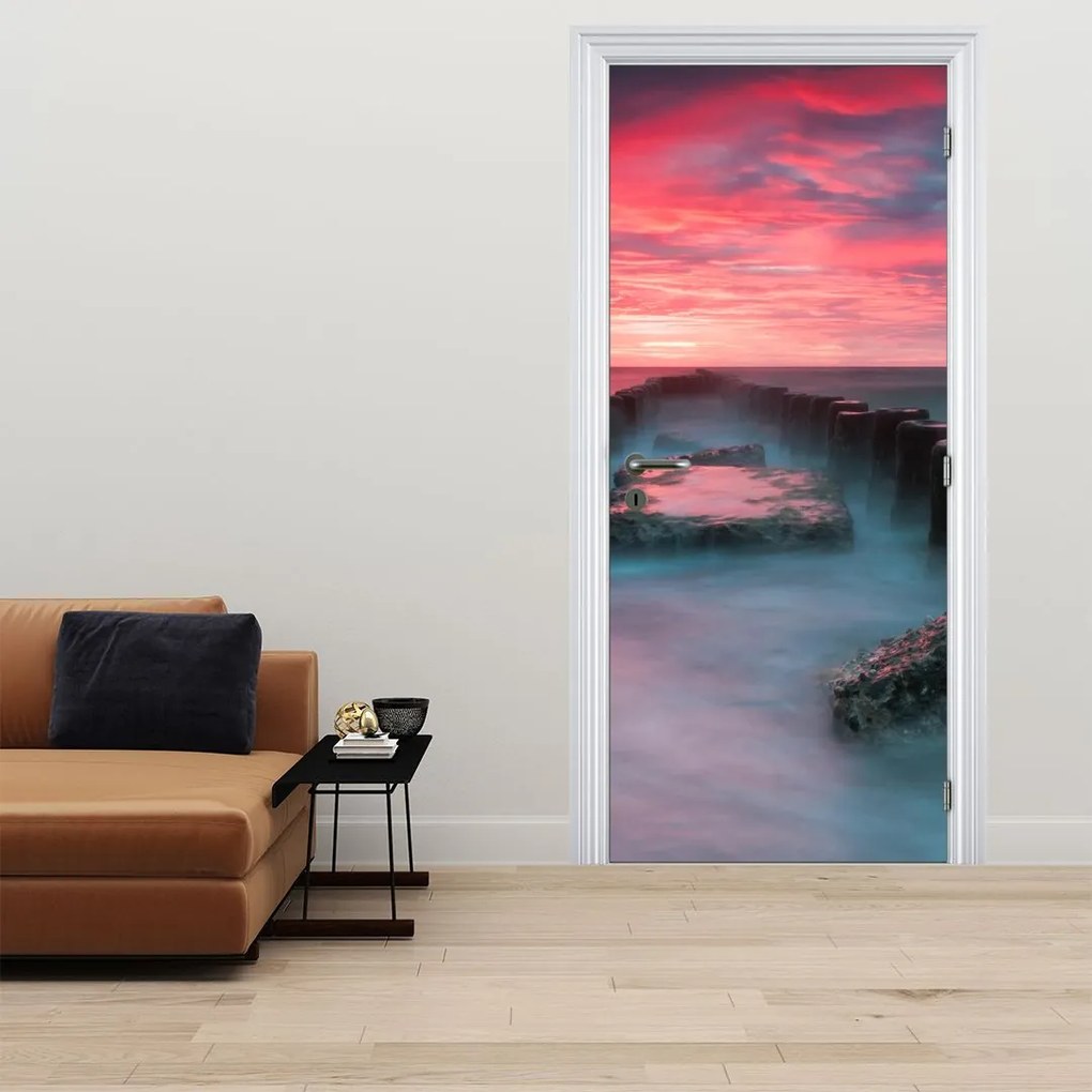 Fototapeta na drzwi - Skały w morzu (95x205cm)