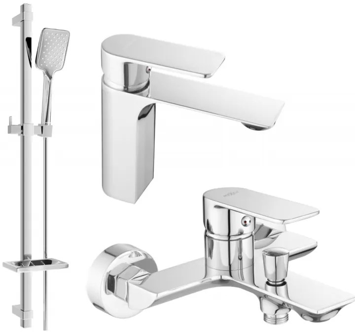 Mexen Alexa DQ62 zestaw wannowy, chrom - 71203DQ62-00