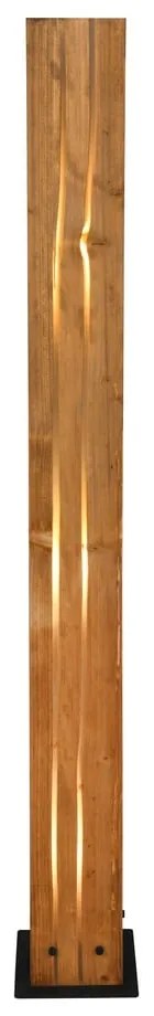 Czarno-naturalna lampa stojąca z drewnianym kloszem (wysokość 121 cm) Karuni – Trio