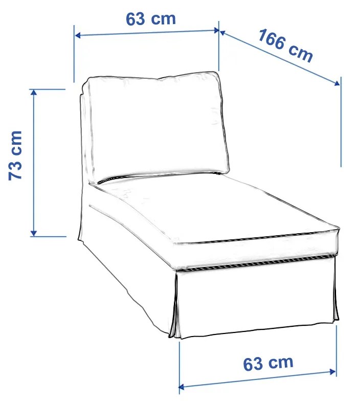 Pokrowiec na szezlong/ leżankę Ektorp wolnostojący prosty tył