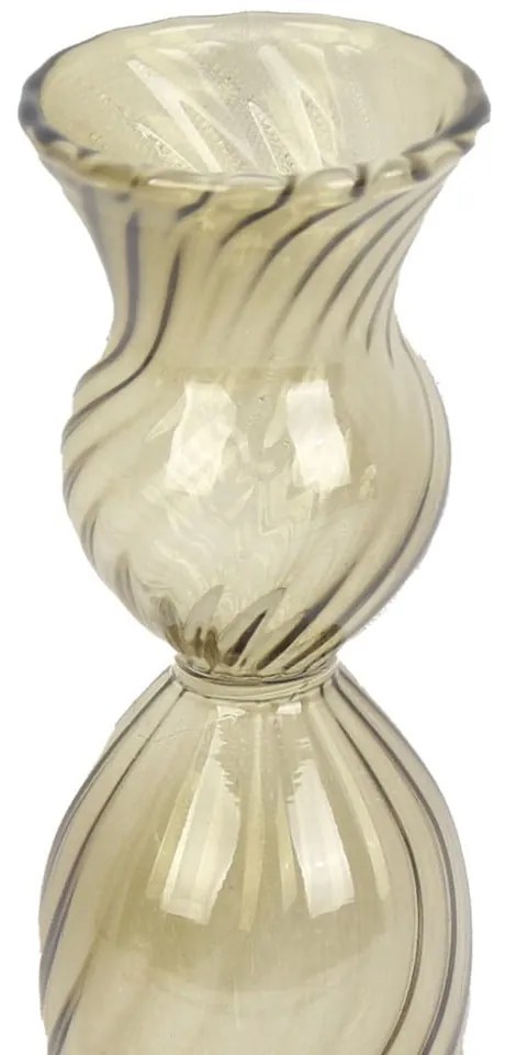 Zielony szklany świecznik PT LIVING Swirl, wys. 17 cm