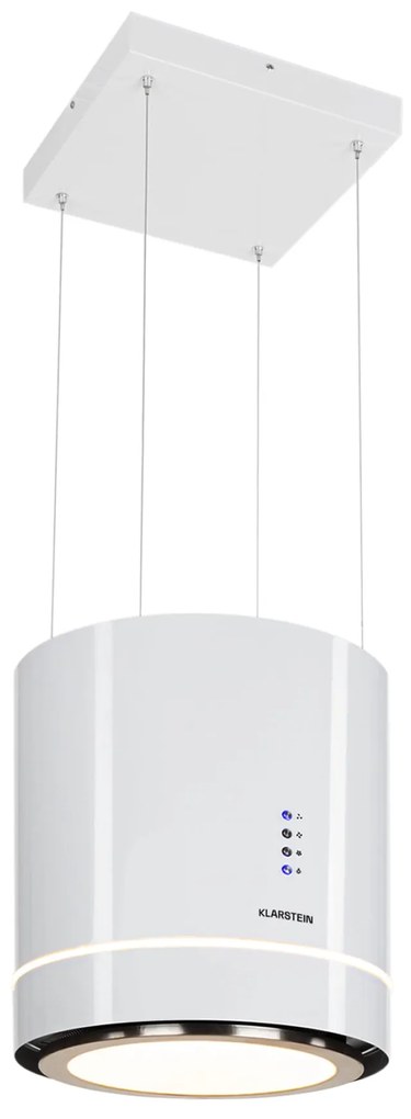 Klarstein Tron Ambience 38cm 521.4 m³/h Okap Wyspowy Biały