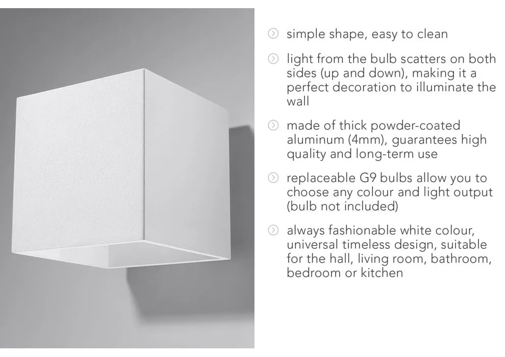 Biały kinkiet Geo – Sollux