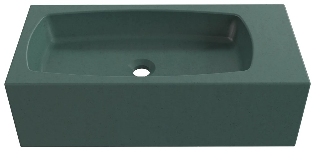 Zestaw umywalka betonowa prostokątna bez otworu na baterię 65 x 30 cm z półką ZALM i konsola