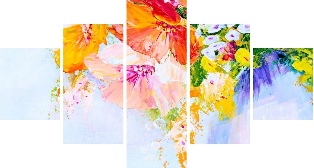 Obraz - Kwiaty, malarstwo (125x70 cm)