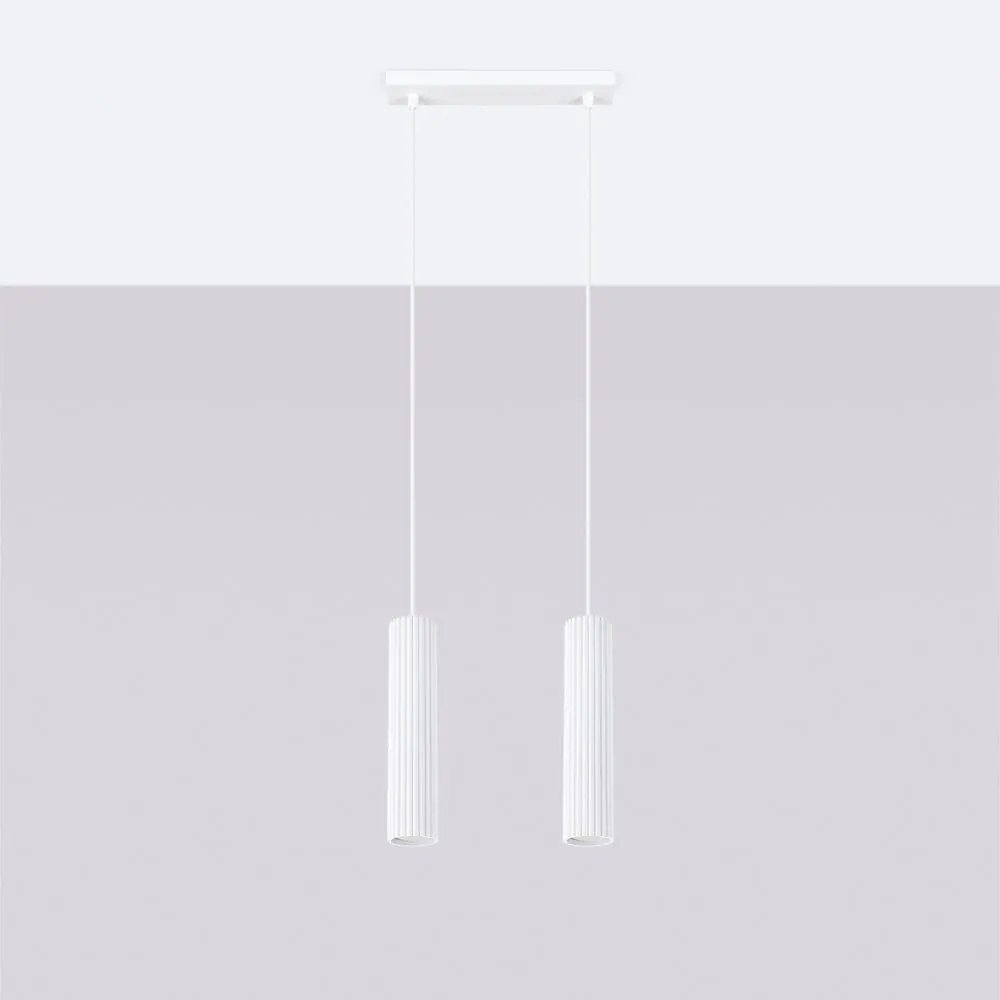 Biała lampa wisząca Gleam – Sollux