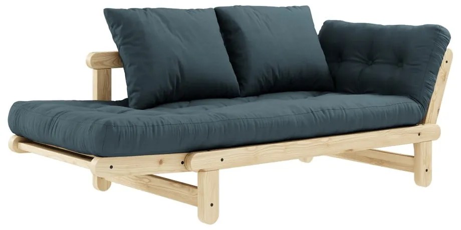 Sofa rozkładana z niebieskozielonym pokryciem Karup Design Beat Natural